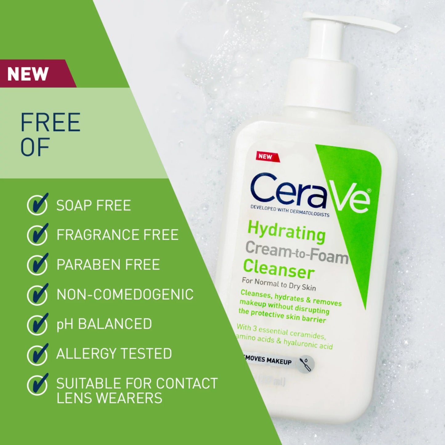 Cerave Hydrating Cream-To-Foam-Cleanser