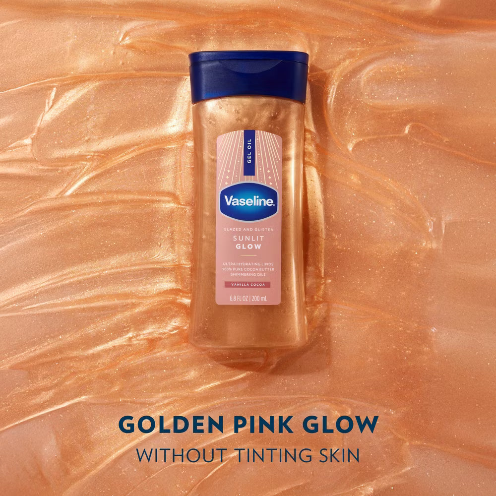 Vaseline Glazed & Glisten Vanilla Cocoa Shimmering Gel Body Oil