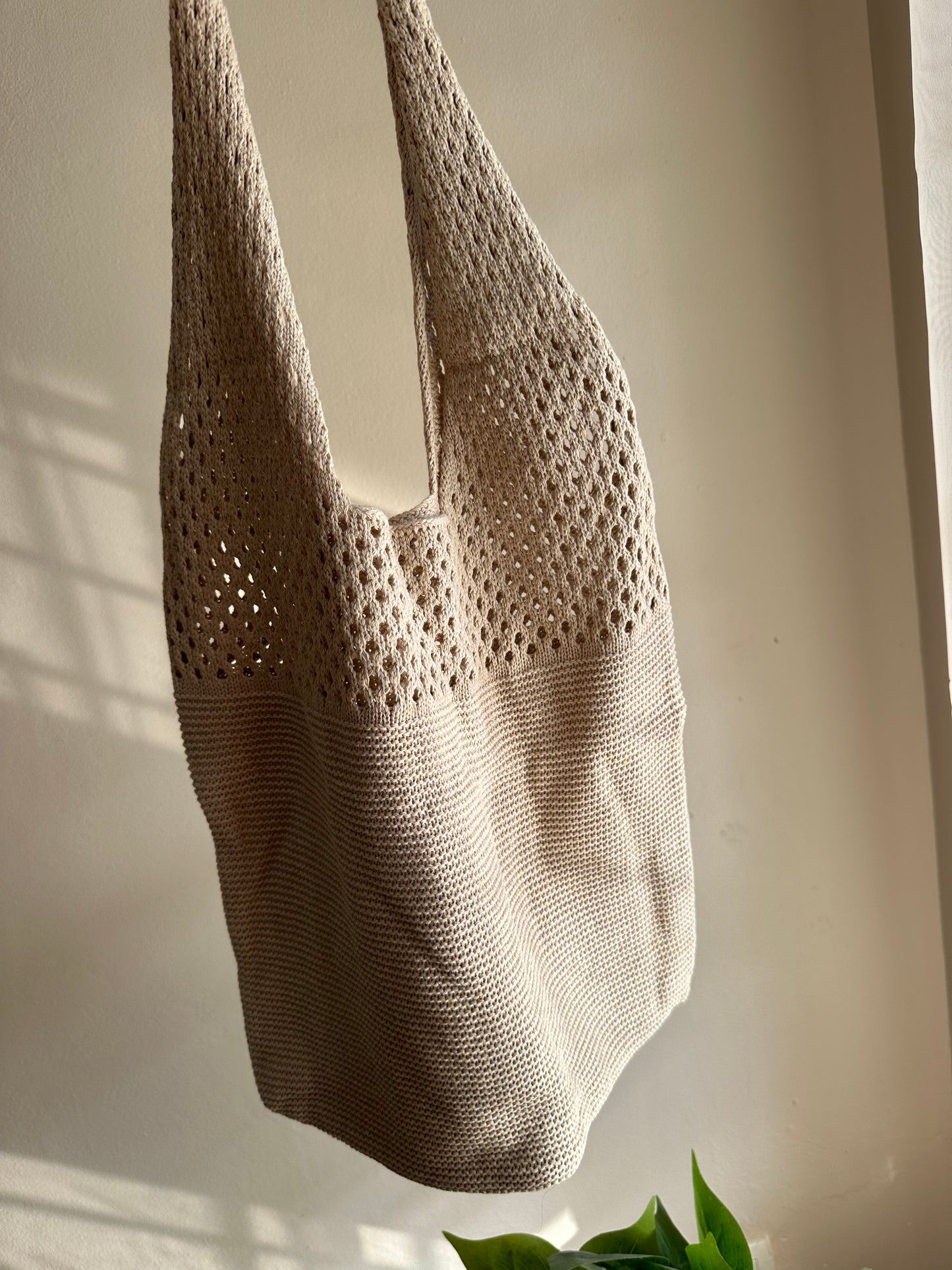 Crochet Beige Tote